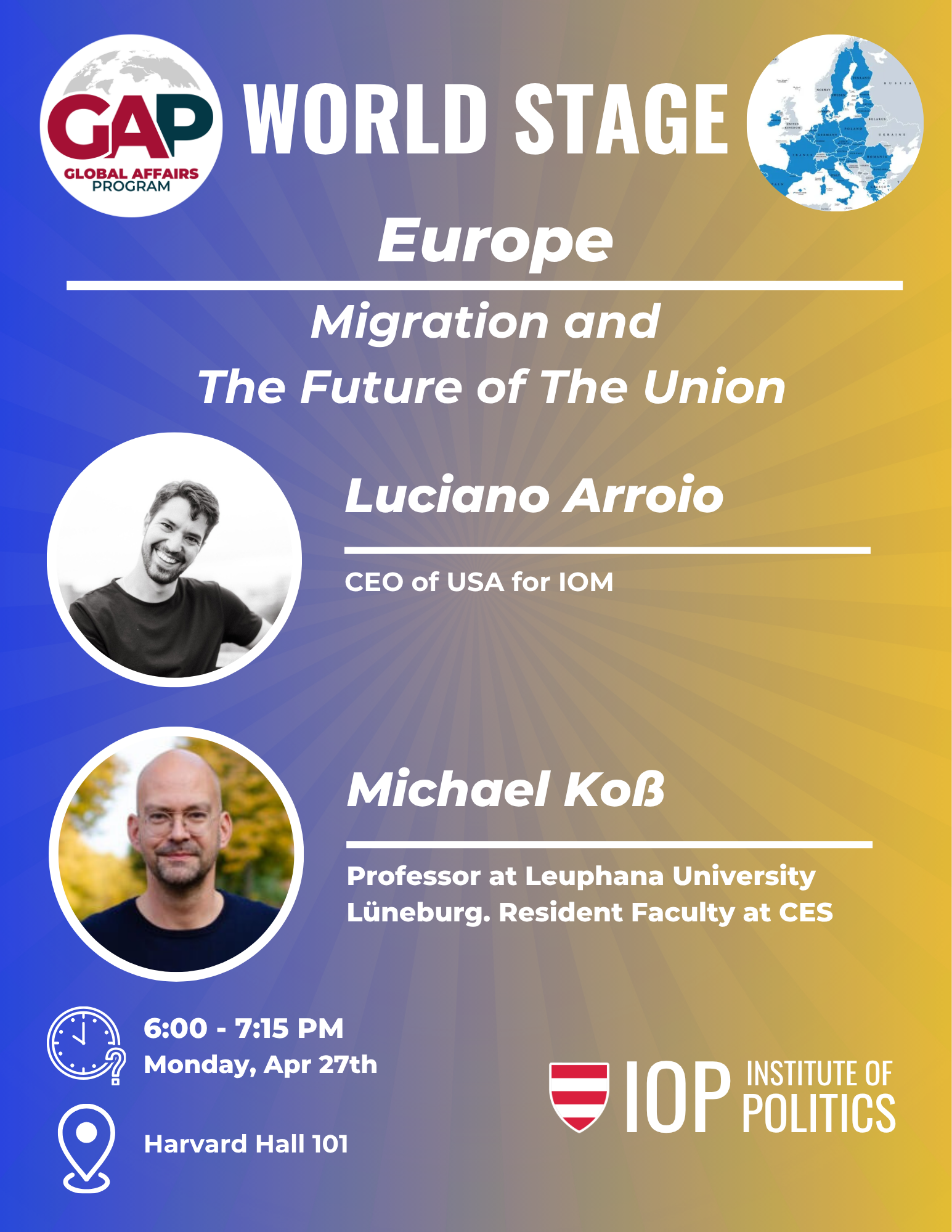 Europe: Migration and The Future of The Union — event poster