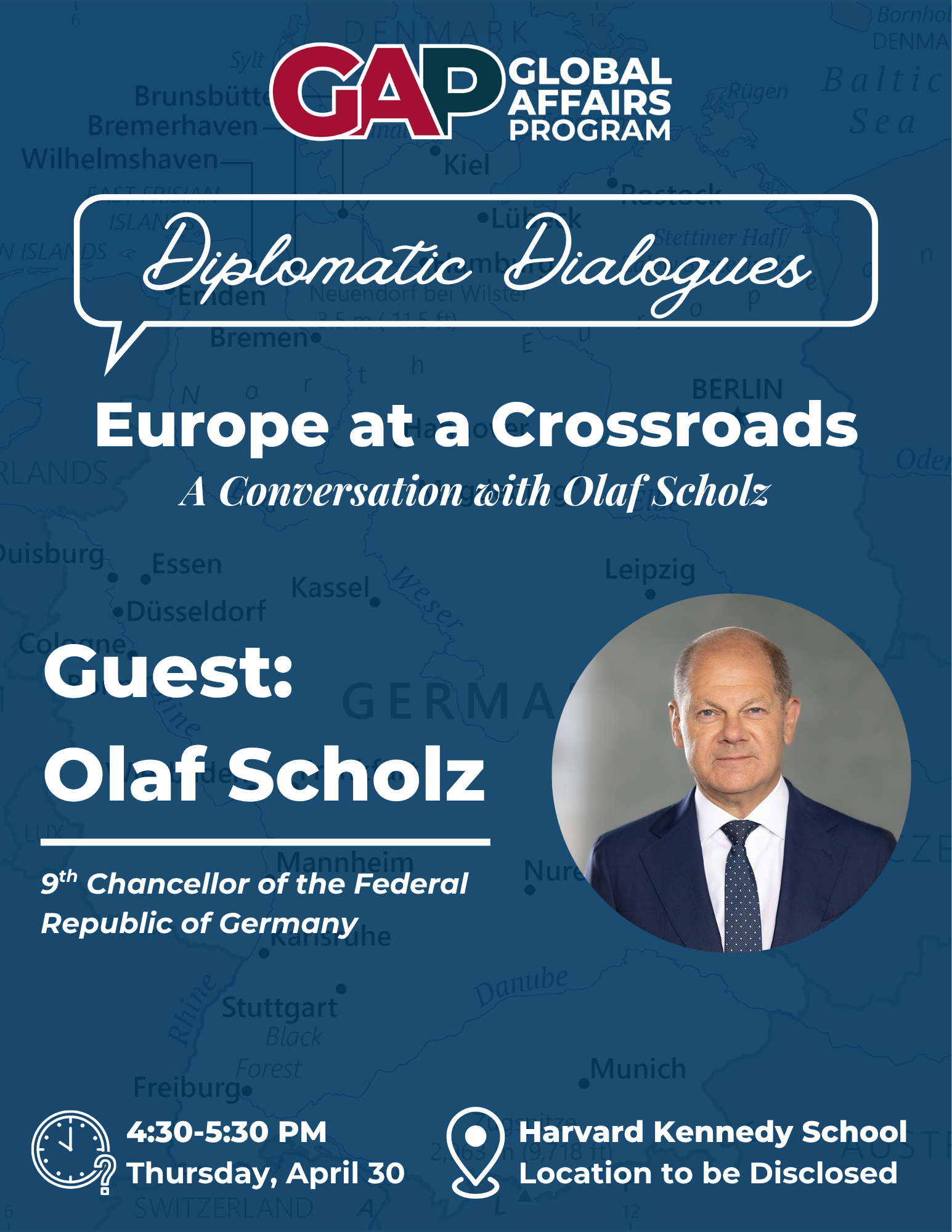 Diplomatic Dialogue with Olaf Scholz — event poster