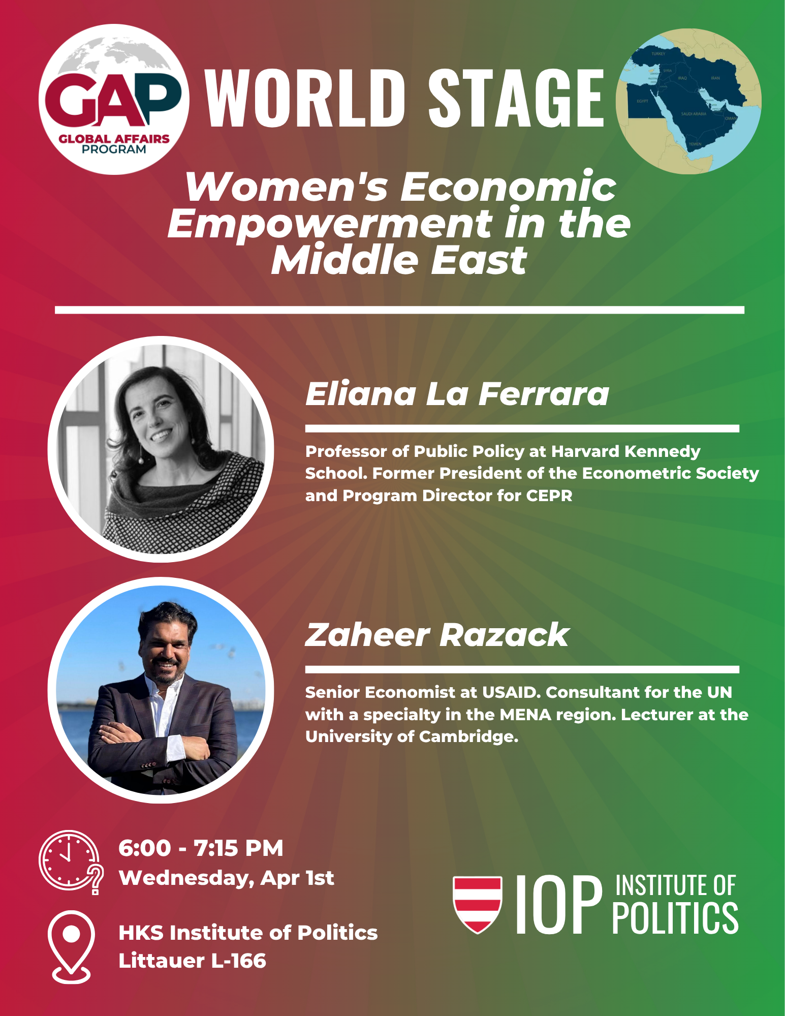 GAP World Stage: Women's Economic Empowerment in the Middle East — registration