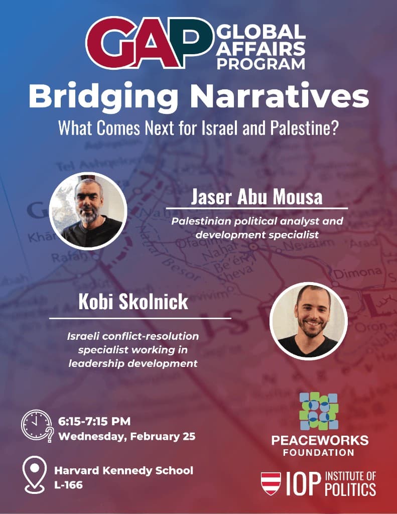 Bridging the Narratives: What's Next for Israel and Palestine? — event poster